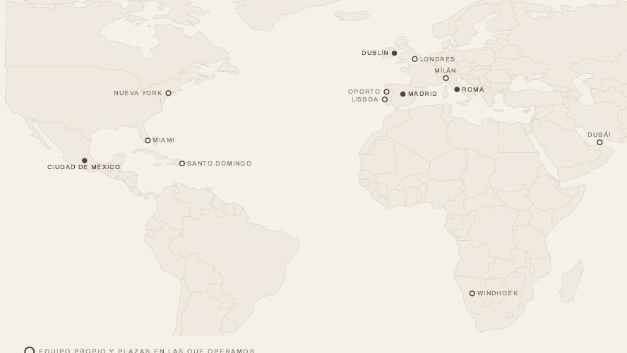 Iberolat’s presence in Europe, the Americas, the UAE and Namibia